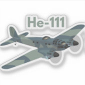 Heinkel He 111 German WW2 Bomber Airplane Aufkleber (Vorderseite)