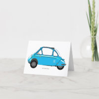 Heinkel Trogan Bubble Car Grußkarte.