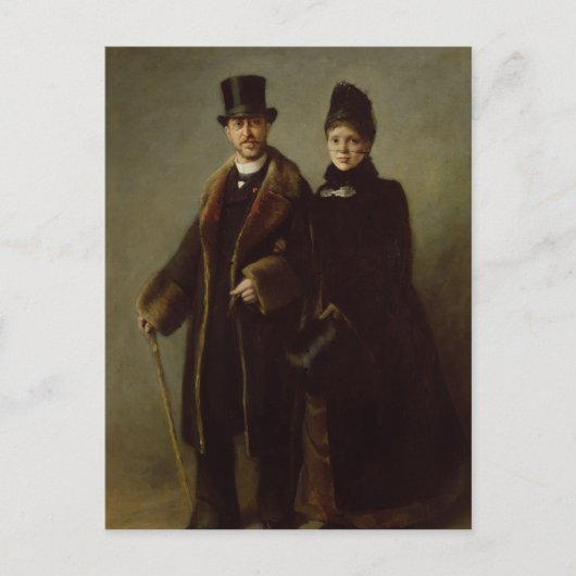 Heinrich Schliemann und seine Ehefrau Postkarte (Vorderseite)