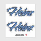 Heinz Name blue Aufkleber Sticker Stickerset (Blatt)