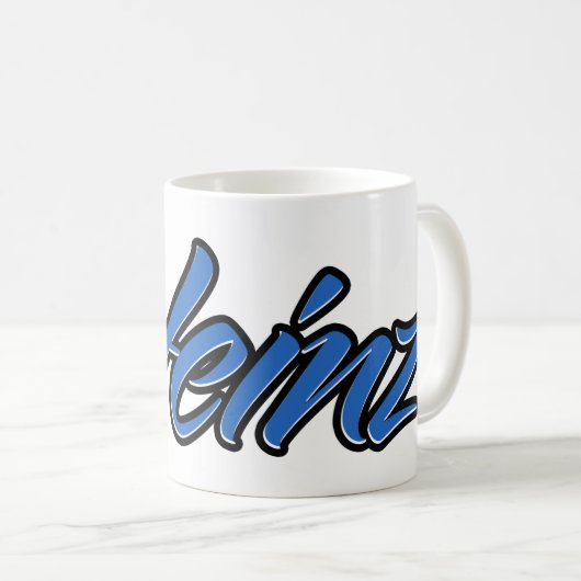 Heinz Vorname Name blue Tasse Kaffeetasse (VorderseiteRechts)