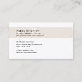 Heirat Celebrant, einfach schwarz und beige Visitenkarte (Vorderseite)