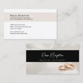 Heirat Celebrant, einfach schwarz und beige Visitenkarte (Vorne/Hinten)