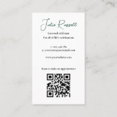 Heirat Celebrant Simple White Floral Visitenkarte (Rückseite)