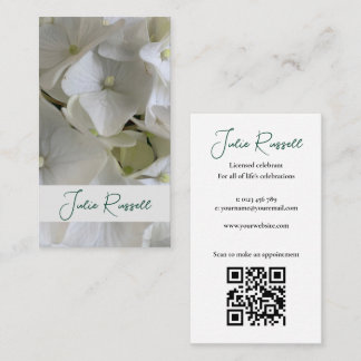 Heirat Celebrant Simple White Floral Visitenkarte