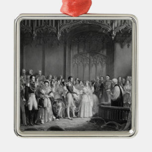 Heirat der Königin Victoria und Prinz Albert Silbernes Ornament
