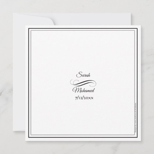 Heirat der Schwarzen und Weißen Einladung (Rückseite)