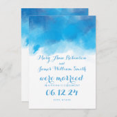 Heirat / Entfaltung Sommer Blaue Wasserfarbe Ankündigung (Vorne/Hinten)