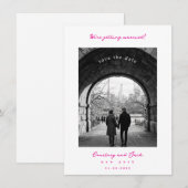 Heirat Fuchsia Save The Date (Vorne/Hinten)