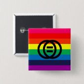 Heirat-Gleichheits-Regenbogen-Knopf Button (Vorne & Hinten)