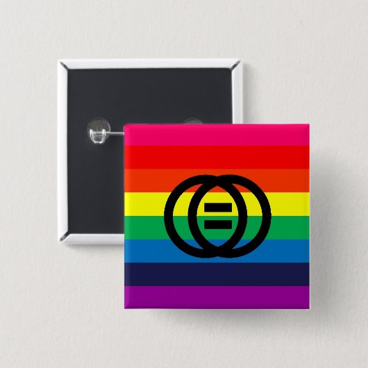 Heirat-Gleichheits-Regenbogen-Knopf Button (Vorne & Hinten)