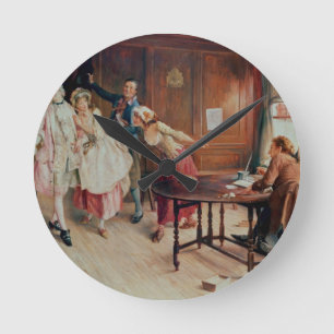 Heirat in Flotten-Straße, 1898 (Öl auf Leinwand) Runde Wanduhr