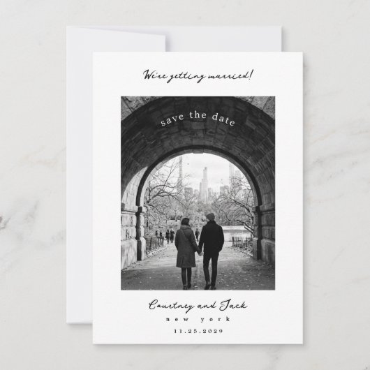 Heirat in Schwarz Save The Date (Vorderseite)