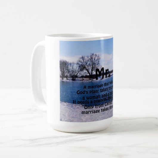 "HEIRAT NIMMT" (HERR-) TASSE DREI (Vorderseite Links)