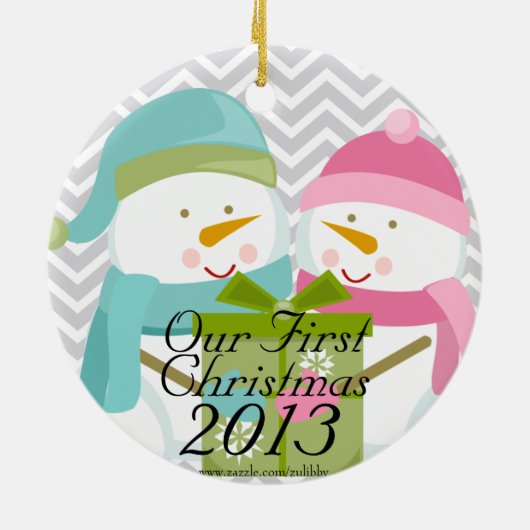 Heirat: Unsere erste Weihnachtsverzierung Keramikornament (Hinten)