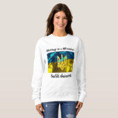 Heirat zu einem Ukrainer errichtet Charakter Sweatshirt (Vorne ganz)