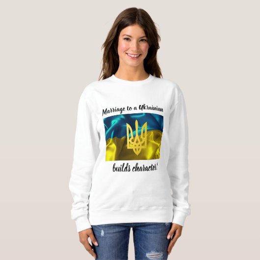 Heirat zu einem Ukrainer errichtet Charakter Sweatshirt (Vorne ganz)