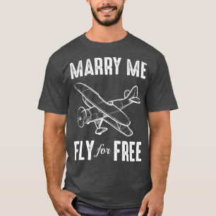 Heirate mich, fliege kostenlos Pilot Flugbegleiter T-Shirt
