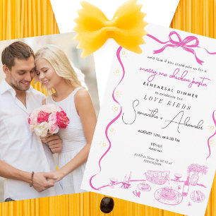 Heirate Mich Hähnchen Pasta Rosa Hochzeitsprobe Einladung