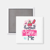 Heirate Mich Heiratsantrag Magnet (Vorderseite/Rückseite)