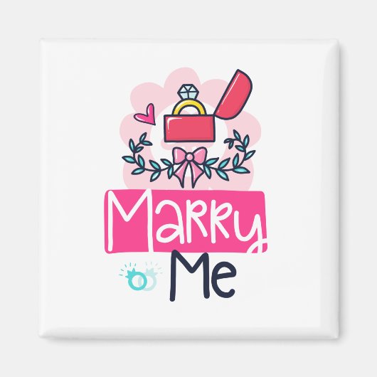 Heirate Mich Heiratsantrag Magnet (Vorne)