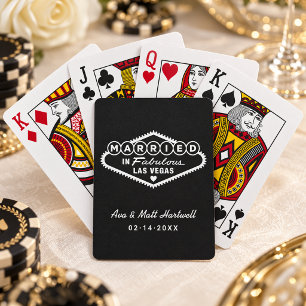 Heiraten im fantastischen Las Vegas Schwarz Weiß Spielkarten