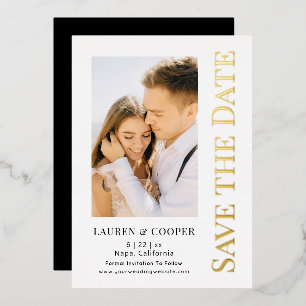 Heiraten Sie das Datum Elegant Moderne Hochzeit Go Folieneinladung