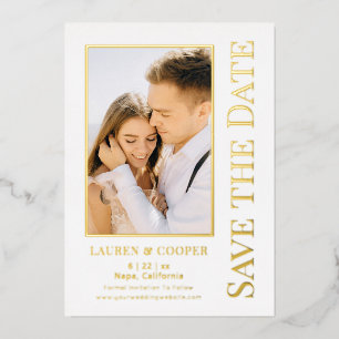 Heiraten Sie das Datum Elegant Moderne Hochzeit Go Folieneinladung