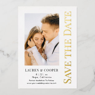 Heiraten Sie das Datum Elegant Moderne Hochzeit Go Folieneinladung