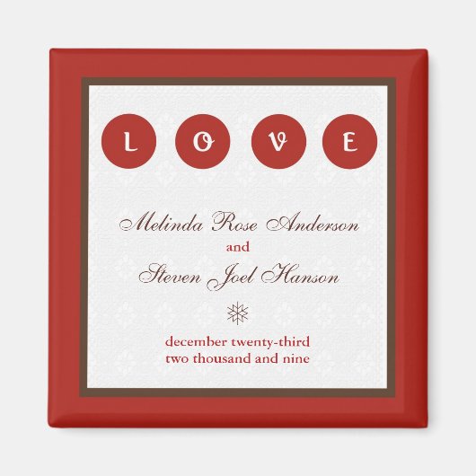 Heiraten Sie das Datumsfenster speichern Magnet (Vorne)