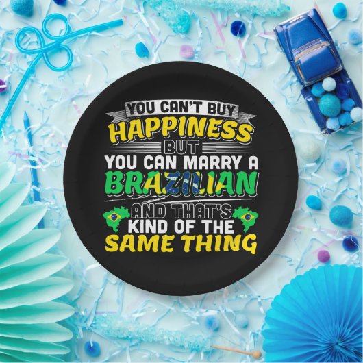 Heiraten Sie einen Brasilianer - Brasilien Glück Pappteller (Party)