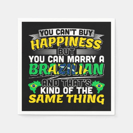 Heiraten Sie einen Brasilianer - Brasilien Glück Serviette (Vorderseite)