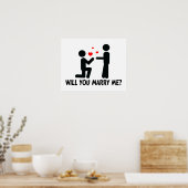 Heiraten Sie mich Bended Knee Man & Man Poster (Küche)