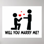 Heiraten Sie mich Bended Knee Man & Man Poster (Vorne)