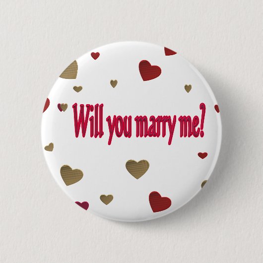Heiraten Sie mich? Button (Vorderseite)