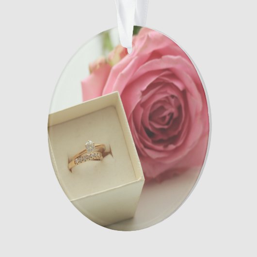 Heiraten Sie mich? Diamantring Ornament (Vorderseite)