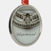 Heiraten Sie mich? Diamantring Silbernes Ornament (Rechts)