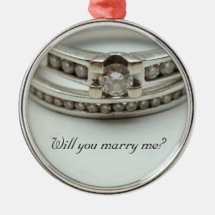 Heiraten Sie mich? Diamantring Silbernes Ornament