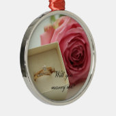 Heiraten Sie mich? Diamantring Silbernes Ornament (Rechts)