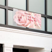 Heiraten Sie mich? DIY Dp Red Name Pale Pink Roses Banner (Äußeres Gebäude)