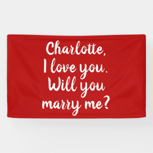 Heiraten Sie mich, ein roter Vorschlag für eine b Banner