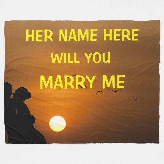 HEIRATEN SIE MICH FLEECEDECKE (Vorderseite (Horizontal))