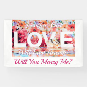 Heiraten Sie mich? Foto der Liebe, Name und Mittei Banner