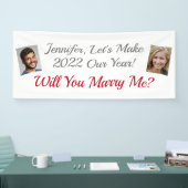 Heiraten Sie mich? Fotos, rot/grau, weiß Banner (Messe)