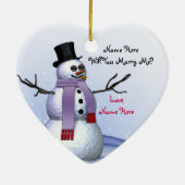 Heiraten Sie mich frohe Weihnacht-Verzierung Keramikornament (Hinten)
