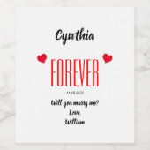 Heiraten Sie mich für Wein Label Set Weinetikett (Einzelnes Label)