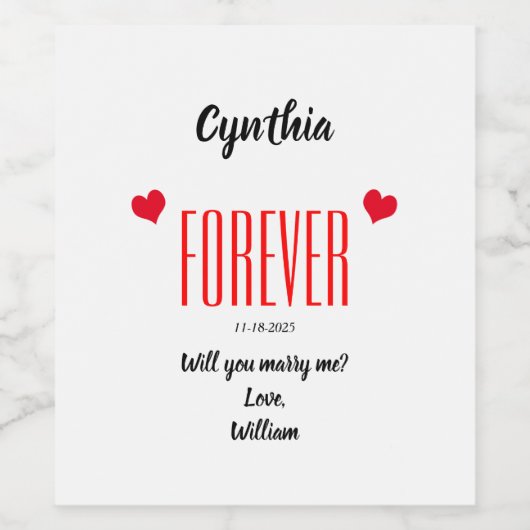 Heiraten Sie mich für Wein Label Set Weinetikett (Einzelnes Label)