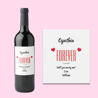 Heiraten Sie mich für Wein Label Set Weinetikett