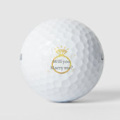 Heiraten Sie mich? Golfball (Vorderseite)
