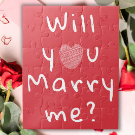 Heiraten Sie mich "Heart Red Romantic proposed Jig Puzzle